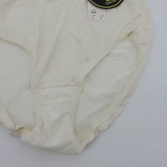VTG Wacoal Women 7 Style 89360 Body Suede Solid Ivory Panty Nylon Blend NEW NWT - Picture 5 of 13
